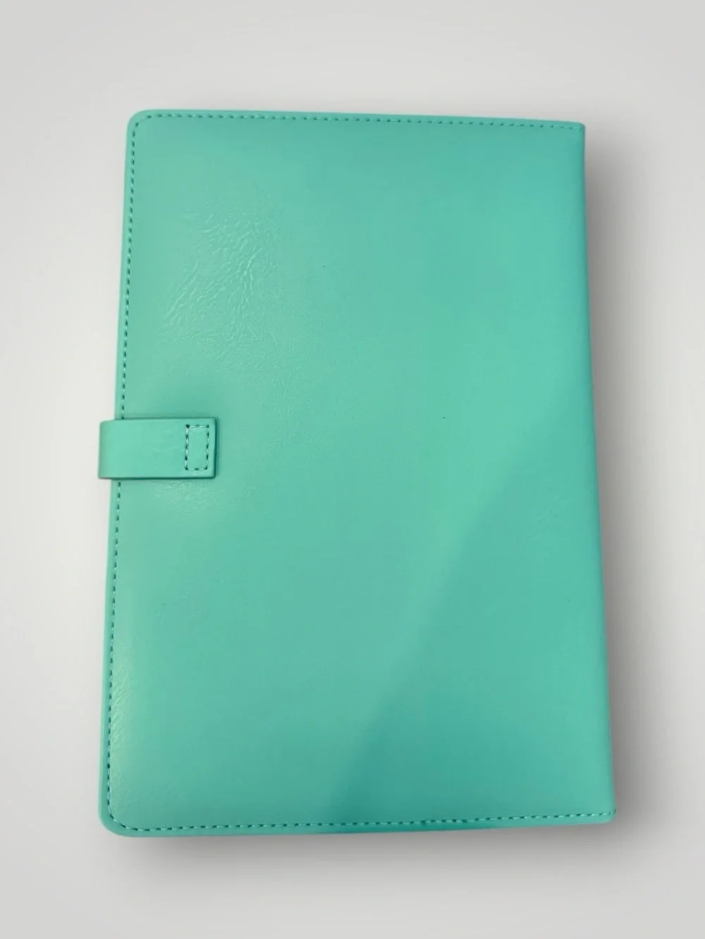 Source Unknown Teal and White Faux Leather Notebook with Gold Ring Closure